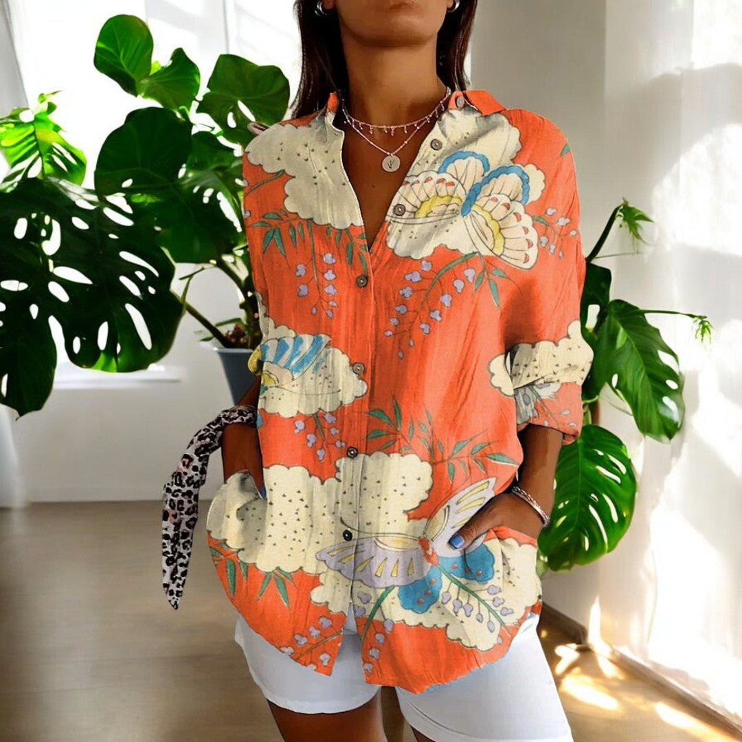 Timeless Vintage Button-Front Blouse - Elegant Everyday Style