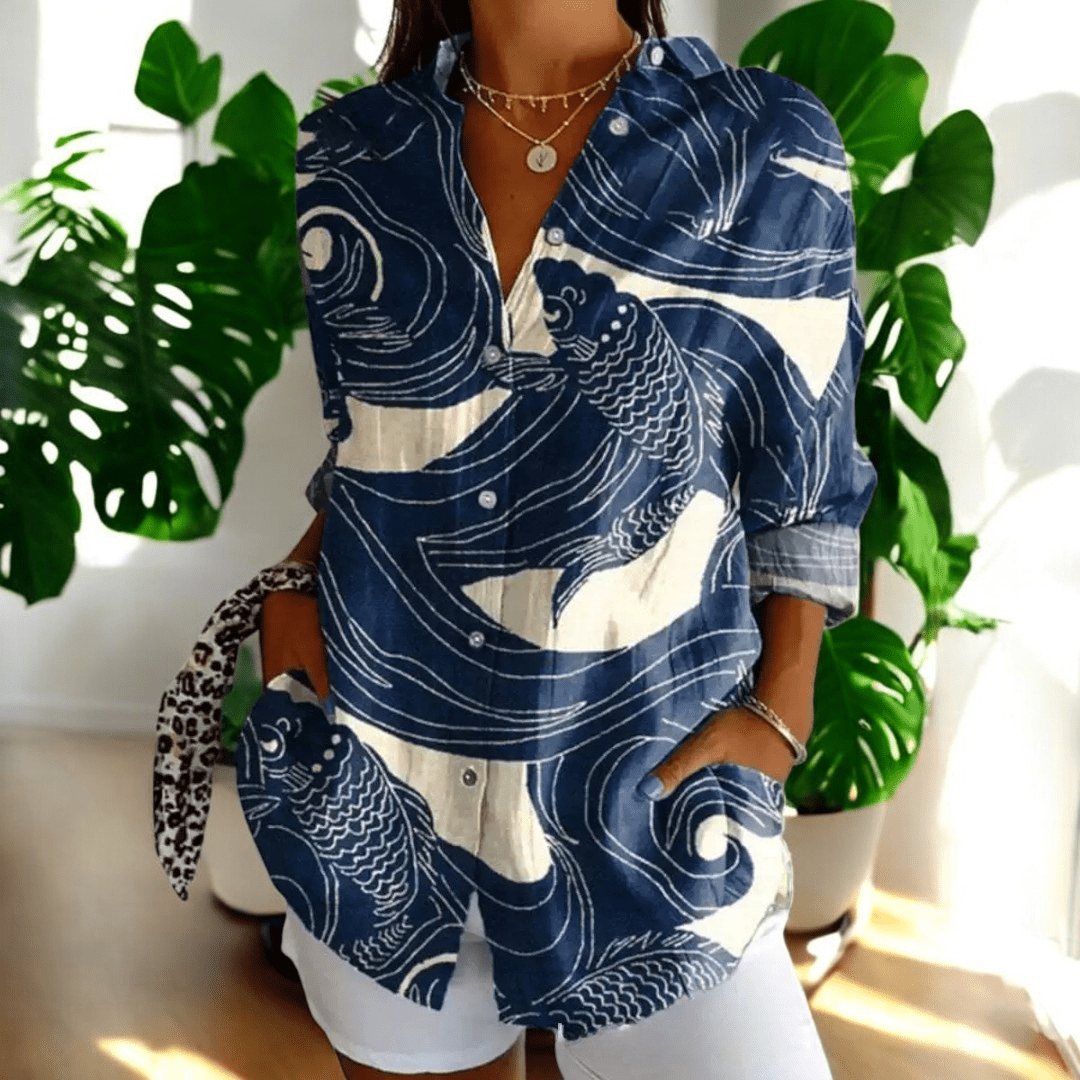 Timeless Vintage Button-Front Blouse - Elegant Everyday Style