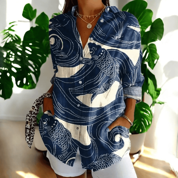 Timeless Vintage Button-Front Blouse - Elegant Everyday Style