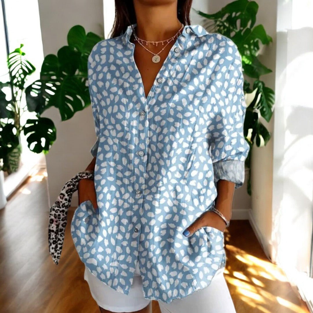 Timeless Vintage Button-Front Blouse - Elegant Everyday Style