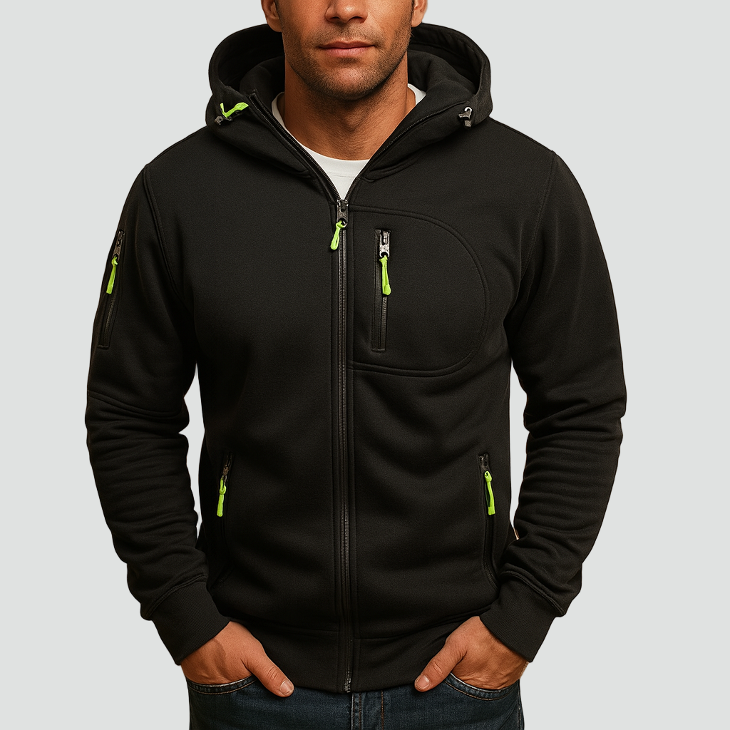 Men's Hoodie with Zipper and Hood Comfortable Fit