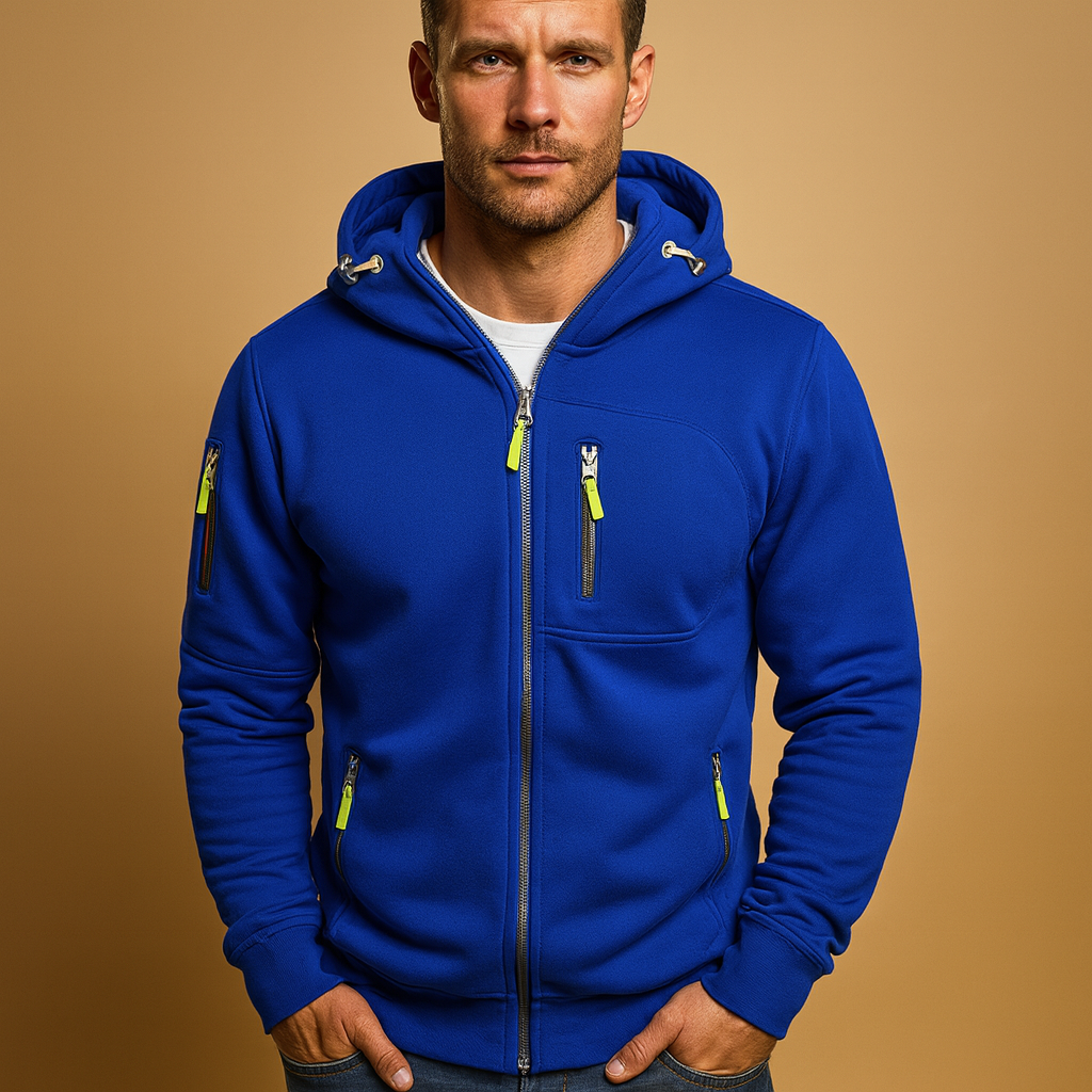 Men's Hoodie with Zipper and Hood Comfortable Fit