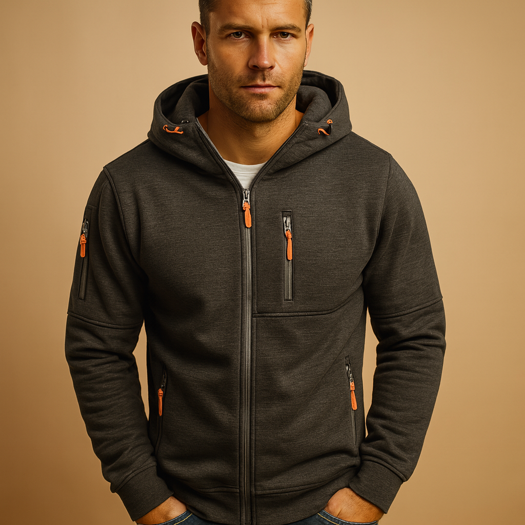 Men's Hoodie with Zipper and Hood Comfortable Fit