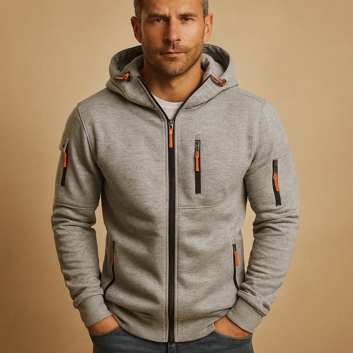 Men's Hoodie with Zipper and Hood Comfortable Fit