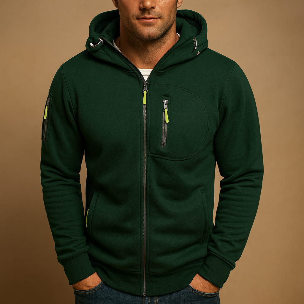 Men's Hoodie with Zipper and Hood Comfortable Fit