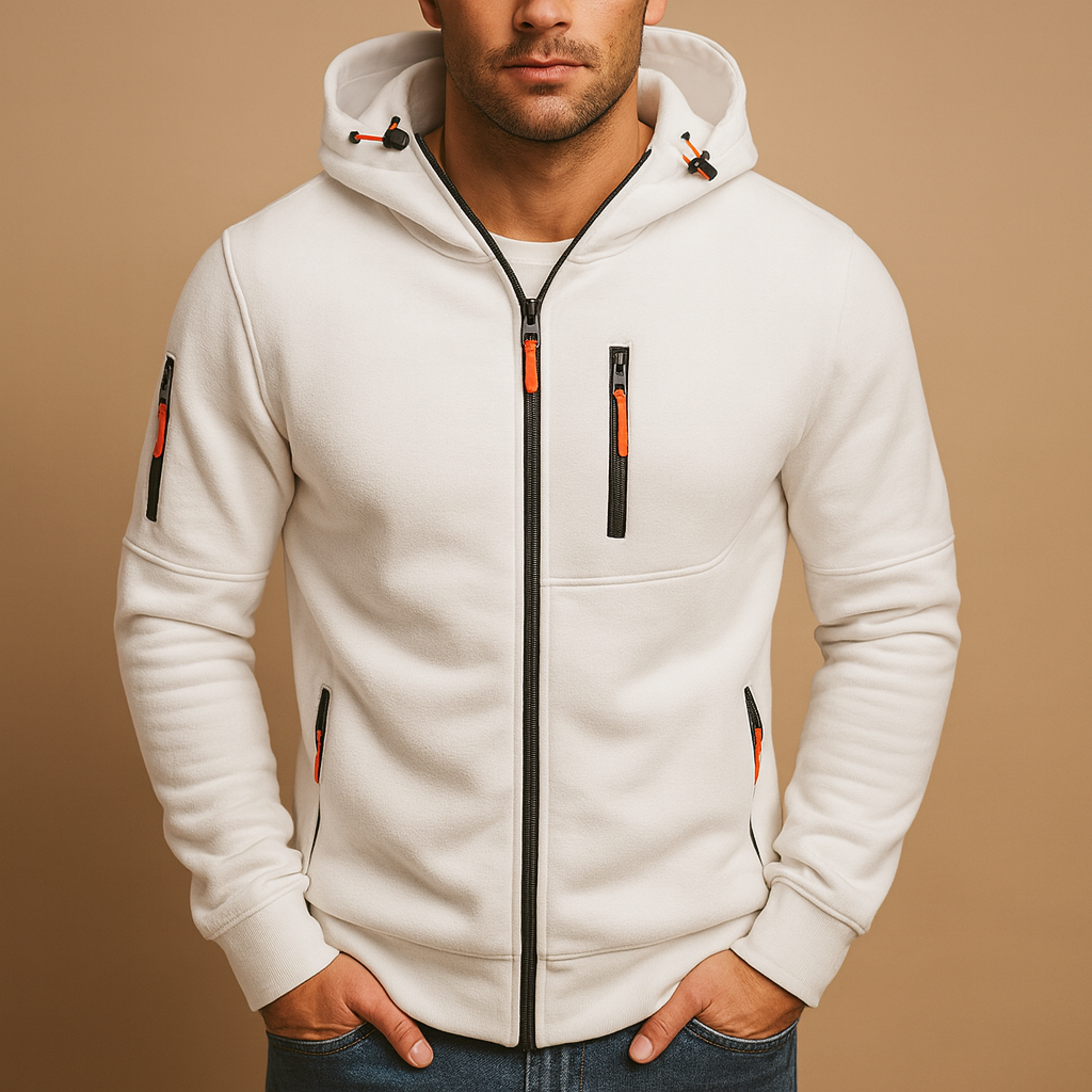 Men's Hoodie with Zipper and Hood Comfortable Fit