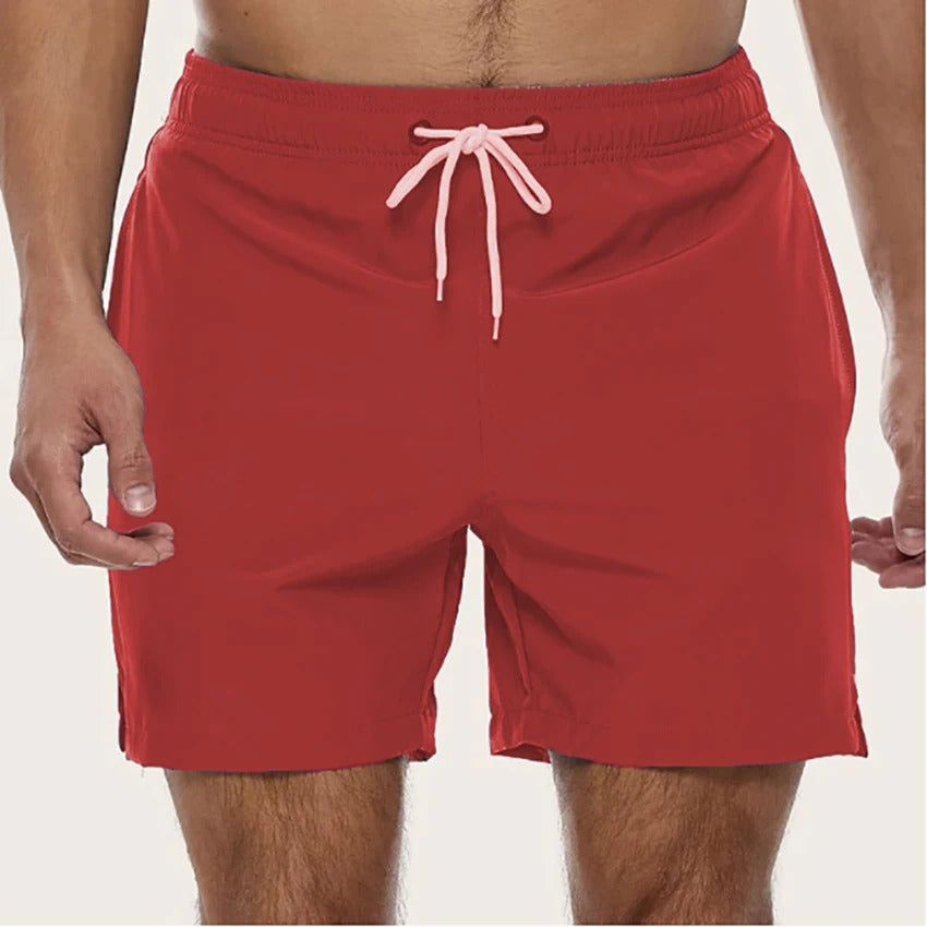 Men's Quick-Drying Swim Shorts with Elastic Waist for the Beach