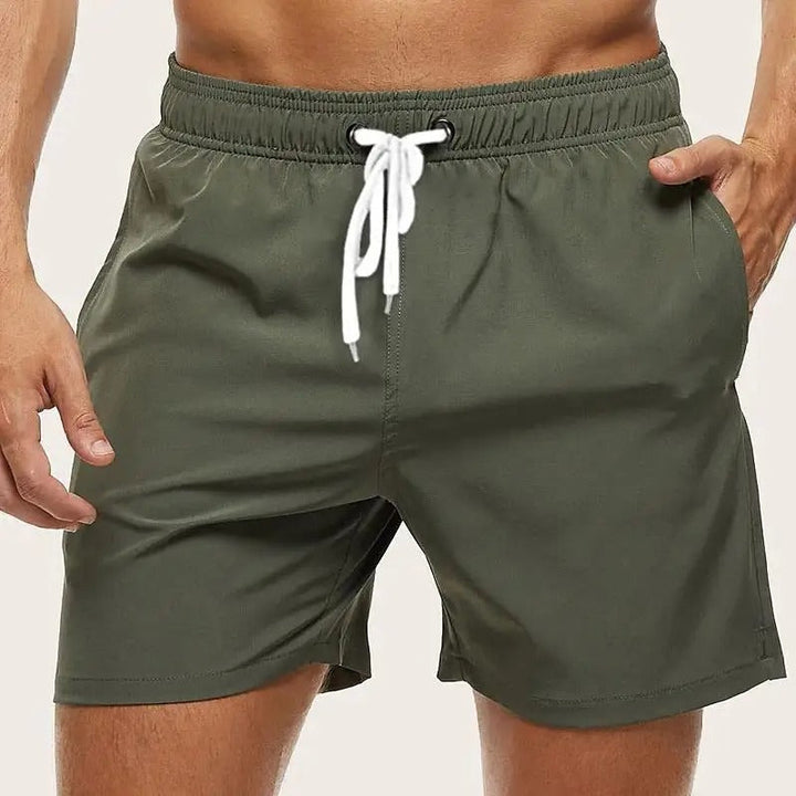 Men's Quick-Drying Swim Shorts with Elastic Waist for the Beach