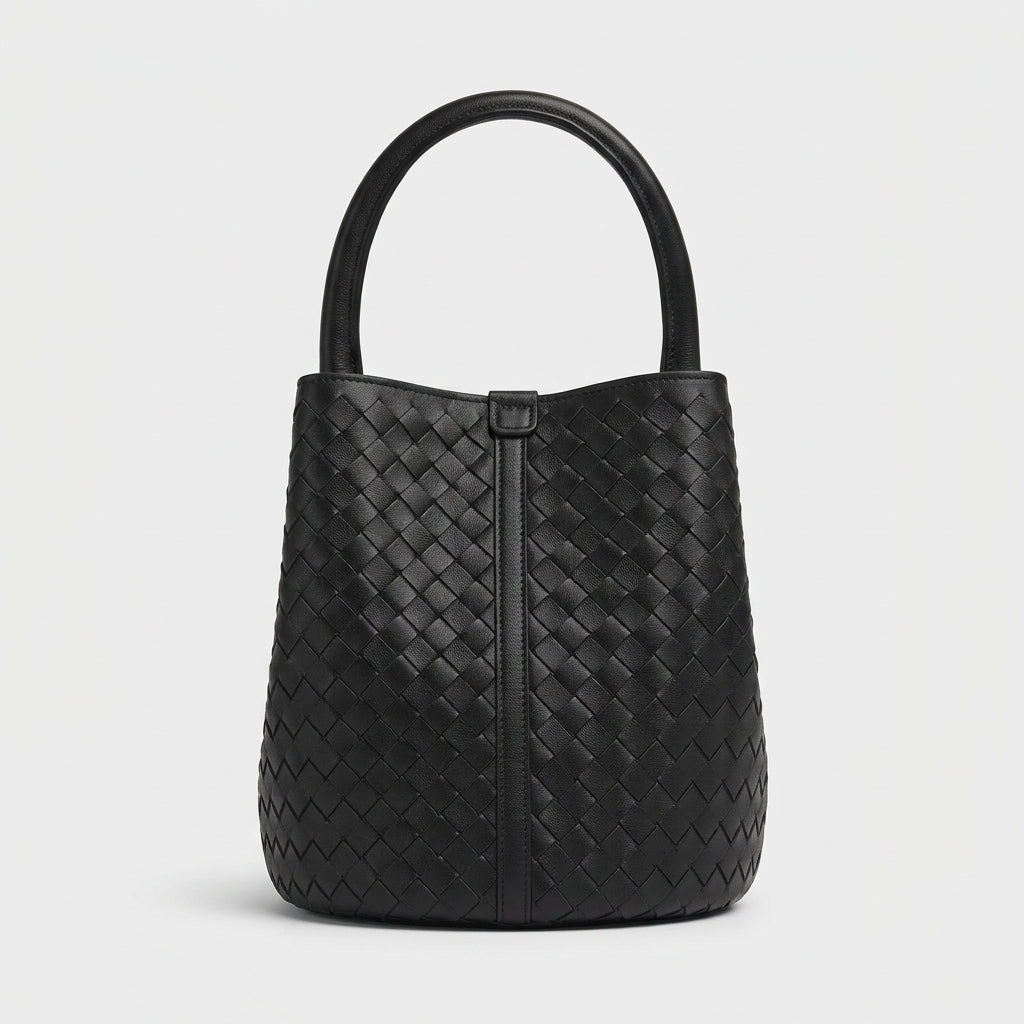 Wren – Woven Sheepskin Leather Shoulder Bucket Bag