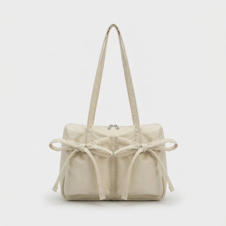 Bowie – Women's Nylon Tote Bag with Bow Detail