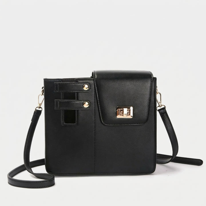 Reva – Vegan Leather Crossbody Shoulder Bag with Twist Lock