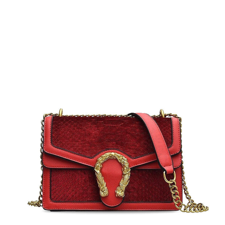 Medea – Snake Embossed Chain Crossbody Bag