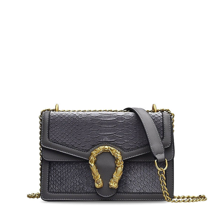 Medea – Snake Embossed Chain Crossbody Bag