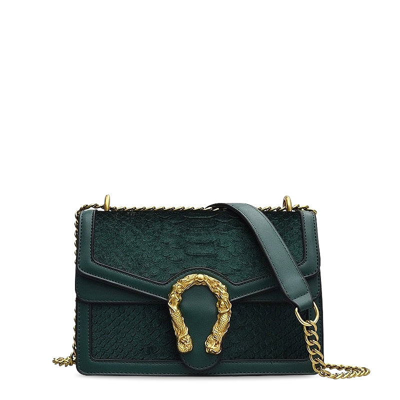 Medea – Snake Embossed Chain Crossbody Bag