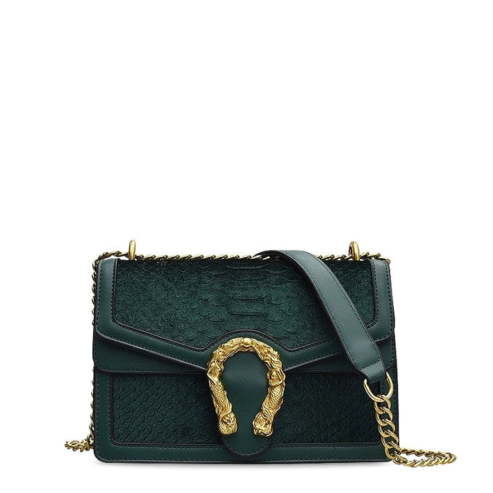 Medea – Snake Embossed Chain Crossbody Bag
