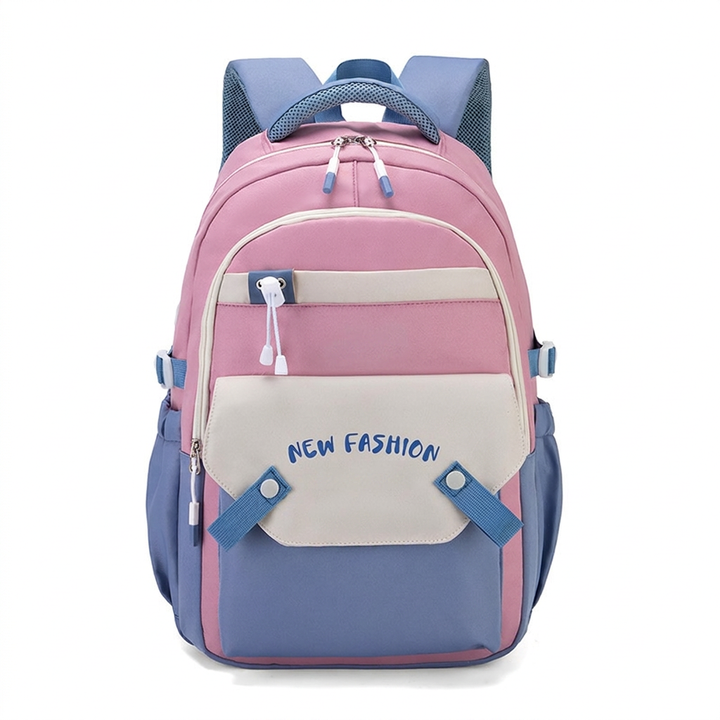 Vibrant Contrast Student Backpack with Spacious Storage