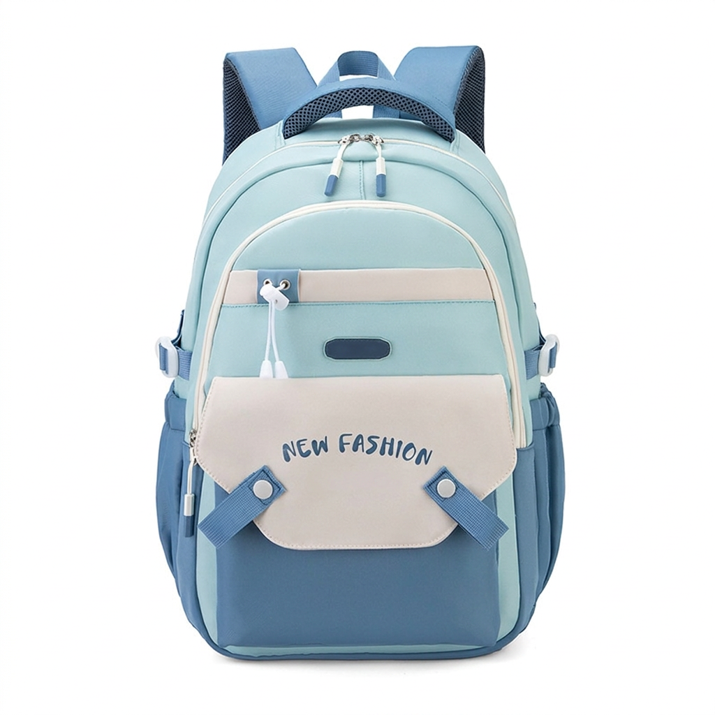 Vibrant Contrast Student Backpack with Spacious Storage