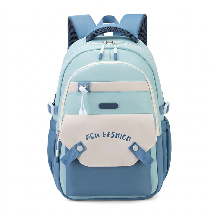Vibrant Contrast Student Backpack with Spacious Storage
