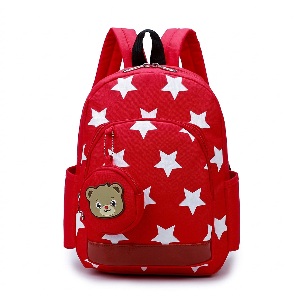 Plush Animal Character Kids Backpack - Cute Bear Design for Preschool