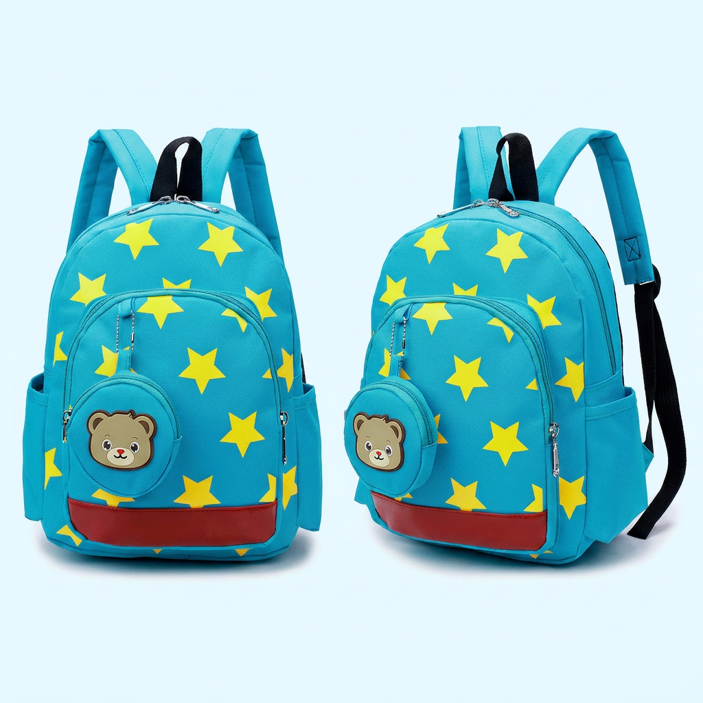 Plush Animal Character Kids Backpack - Cute Bear Design for Preschool