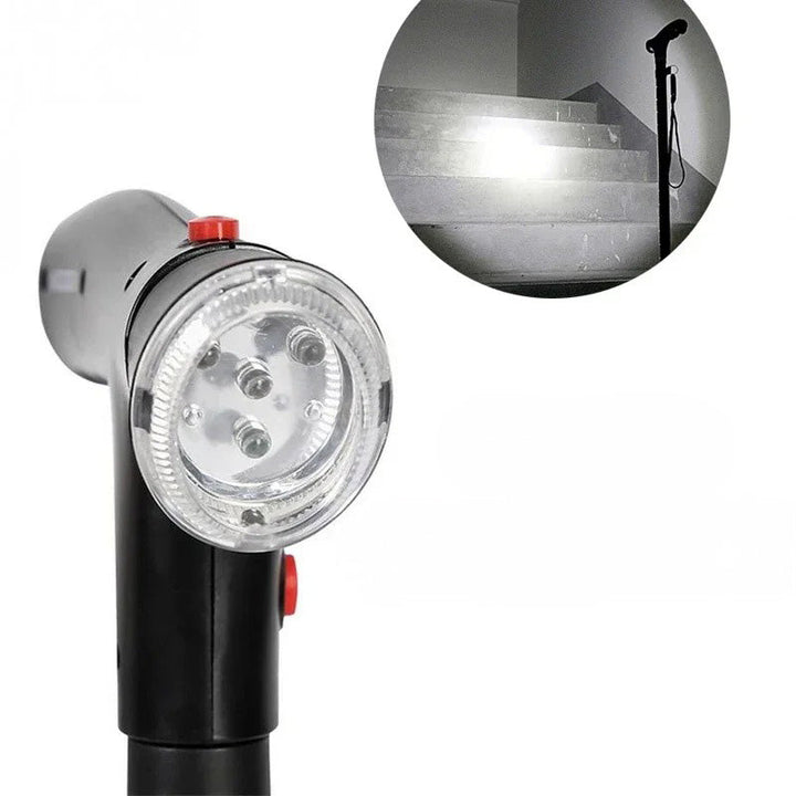 Folding Cane with Dual Handles, Alarm & Light