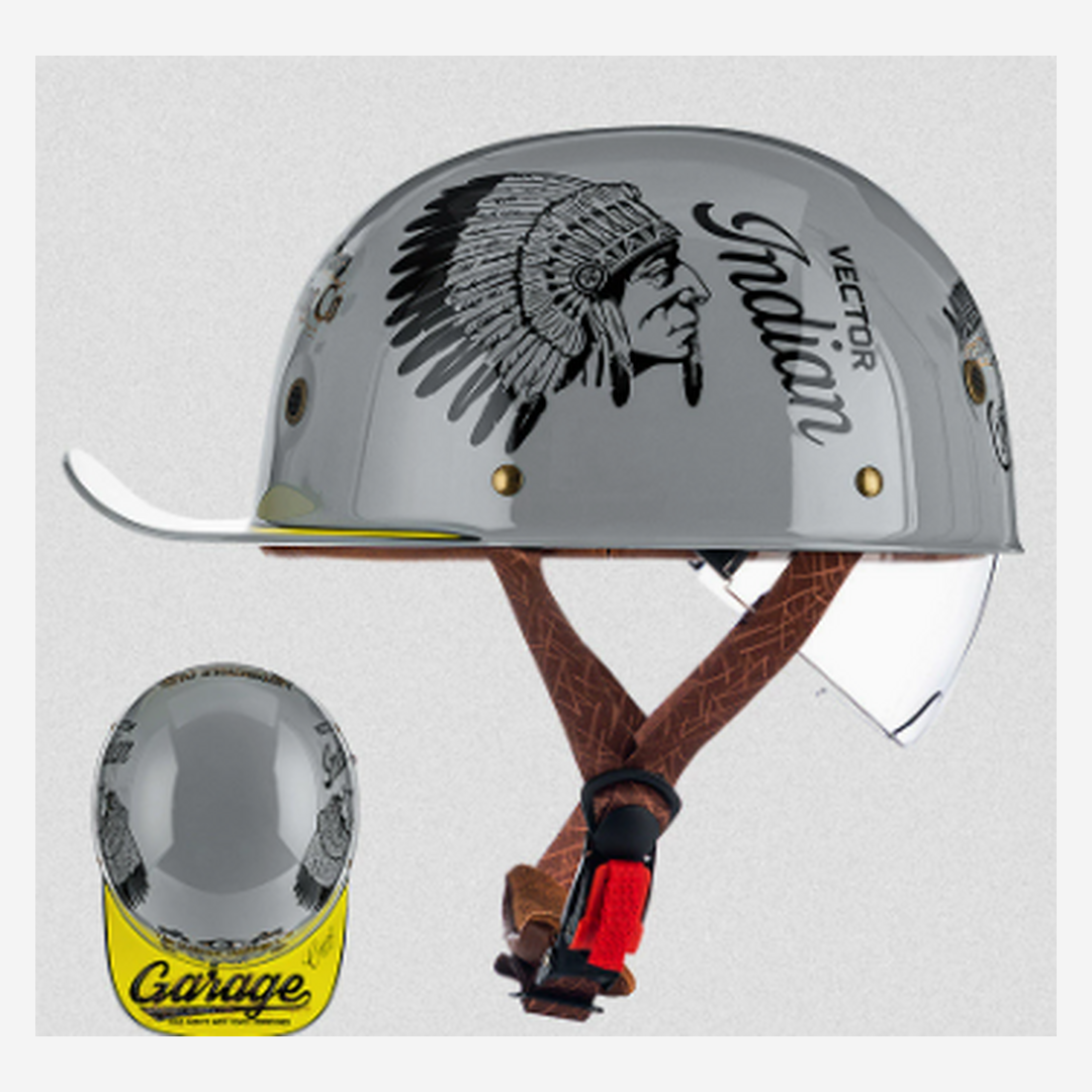 Urban Commuter Half-Shell Motorcycle Helmet with DOT & ECE Certification