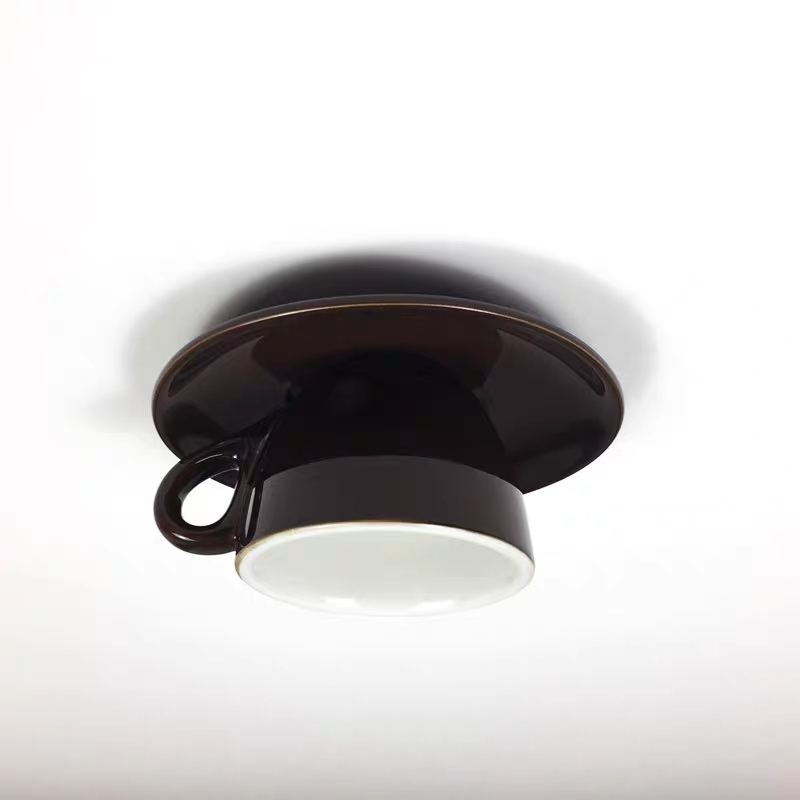 Aria Modern Coffee Cups Ceramic Flush Ceiling Lighting