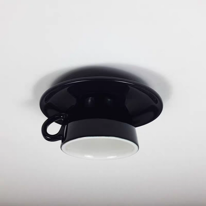Aria Modern Coffee Cups Ceramic Flush Ceiling Lighting