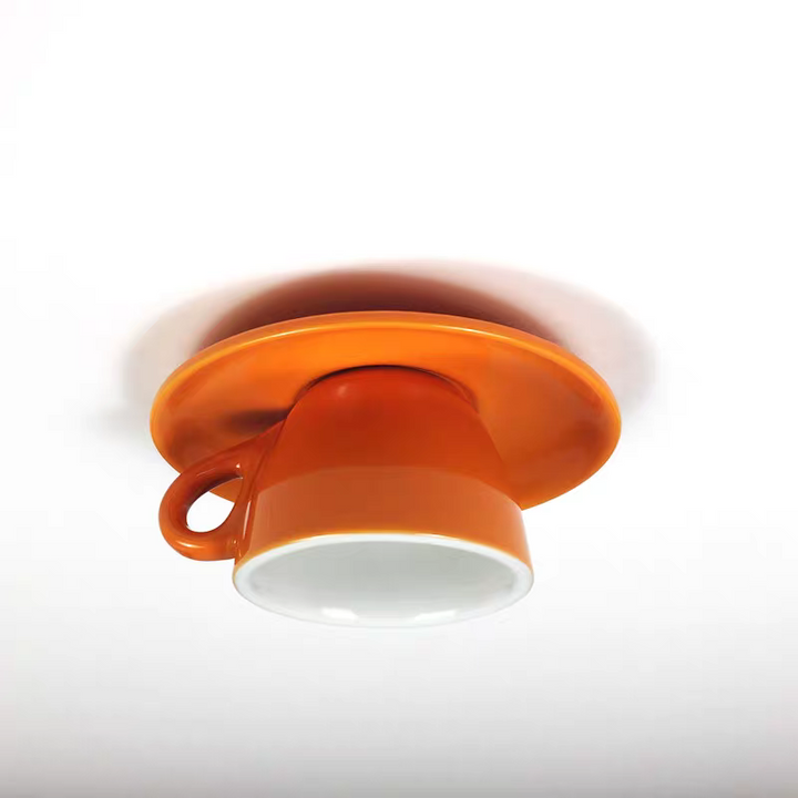 Aria Modern Coffee Cups Ceramic Flush Ceiling Lighting