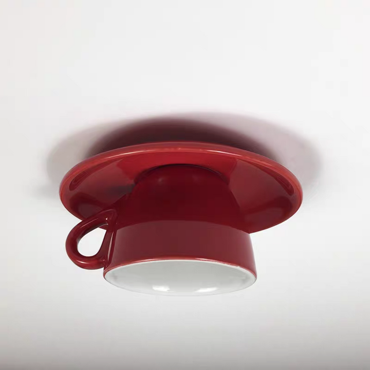 Aria Modern Coffee Cups Ceramic Flush Ceiling Lighting