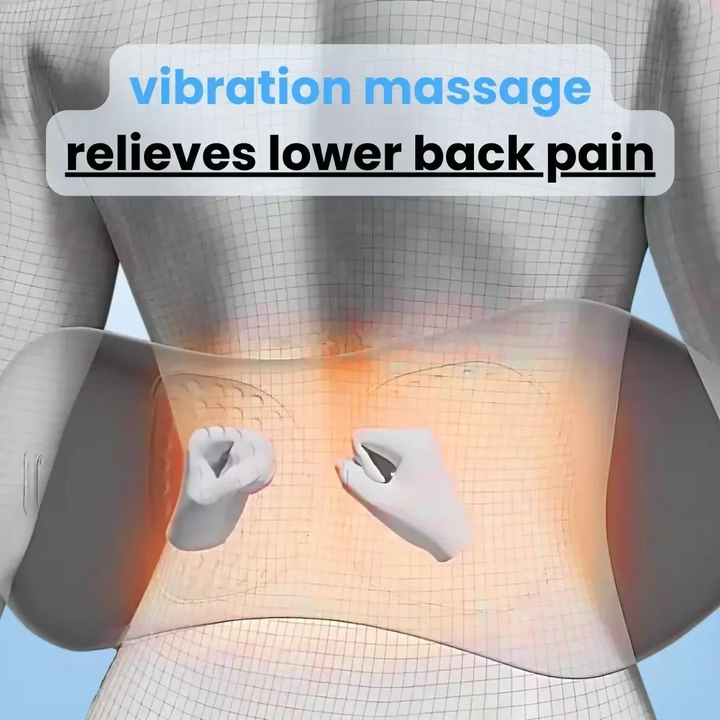 Back Pain Massager with Heat & Vibration Massage, Back Support for Sciatica Relief, Lumbar Pain & Posture Correction – 3-in-1 Home Treatment