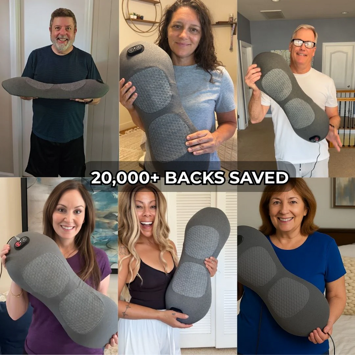 Back Pain Massager with Heat & Vibration Massage, Back Support for Sciatica Relief, Lumbar Pain & Posture Correction – 3-in-1 Home Treatment