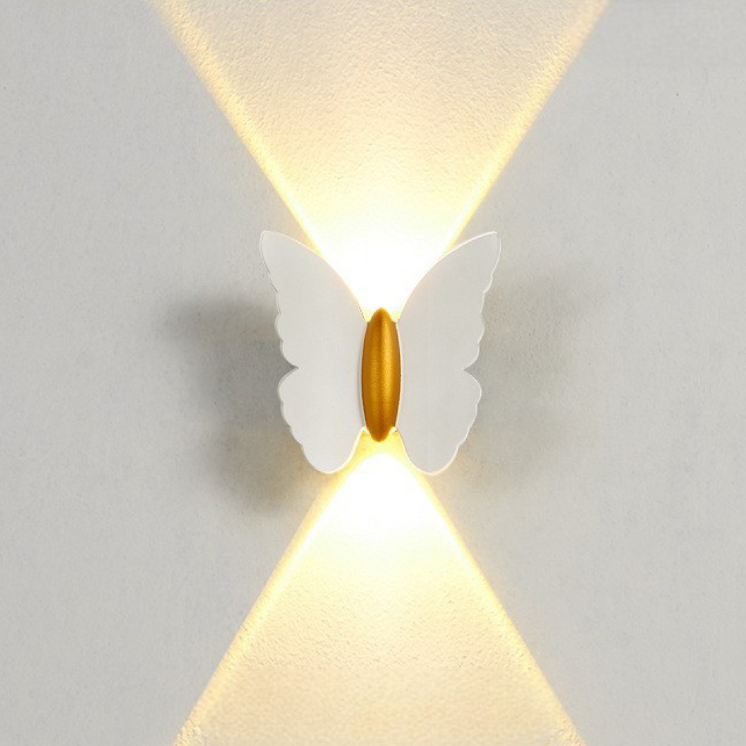 Nature-Inspired Butterfly Outdoor Wall Light - Warm White LED