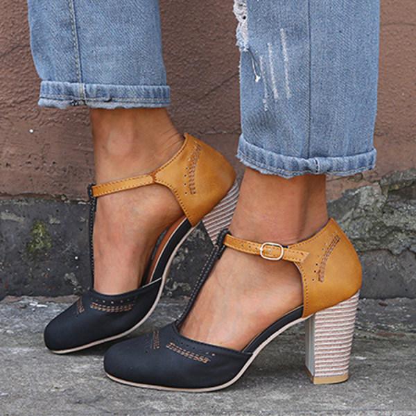 Women's Wide Heel Cushioned Support Shoe with Ergonomic Sole