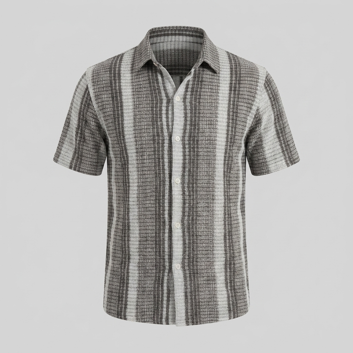 Short Sleeve Striped Shirt Men Casual Summer