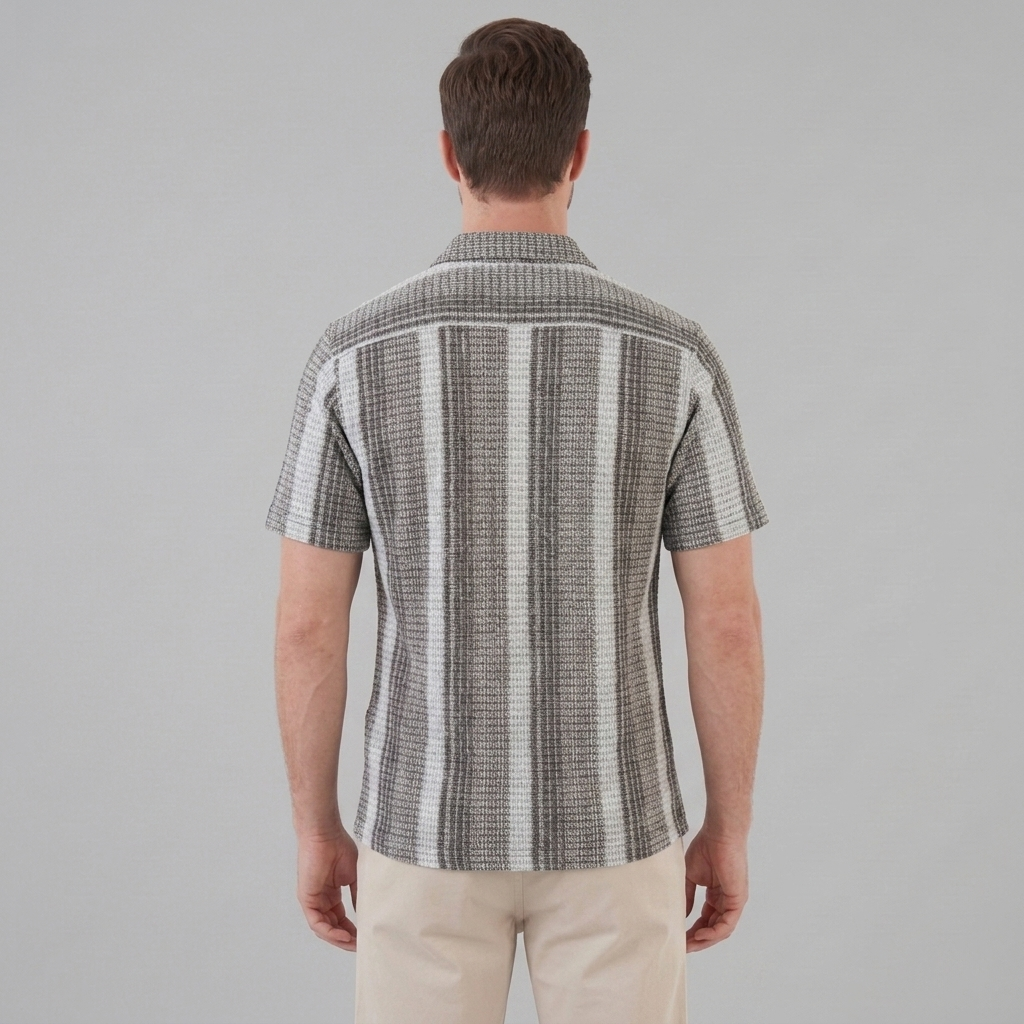 Short Sleeve Striped Shirt Men Casual Summer