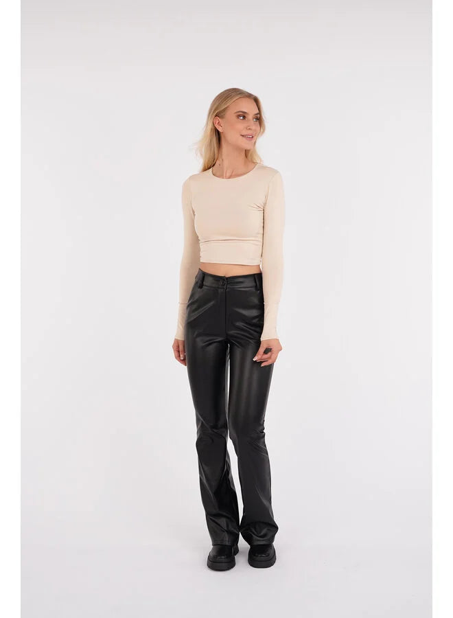 Stylish Leather Flare Pants for Women