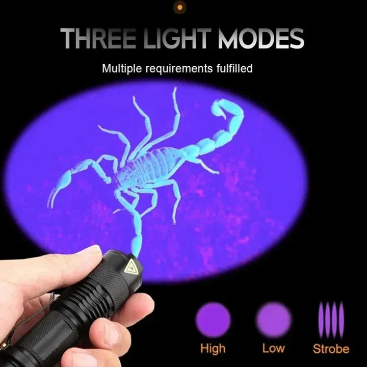 Professional UV Detection Flashlight - 395nm Ultraviolet Inspection Lamp