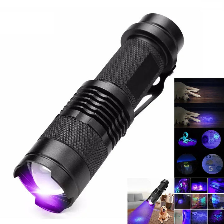 Professional UV Detection Flashlight - 395nm Ultraviolet Inspection Lamp