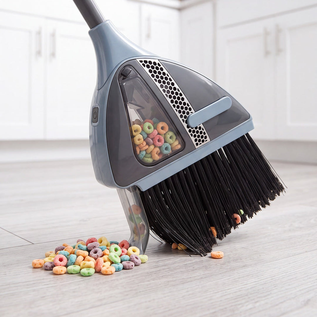 DustSweep Pro Cordless Floor Cleaner - Lightweight 2-in-1 Vacuum Broom