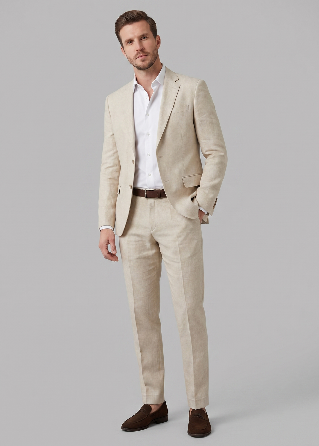Linen Suit for Men Wedding Formal Summer