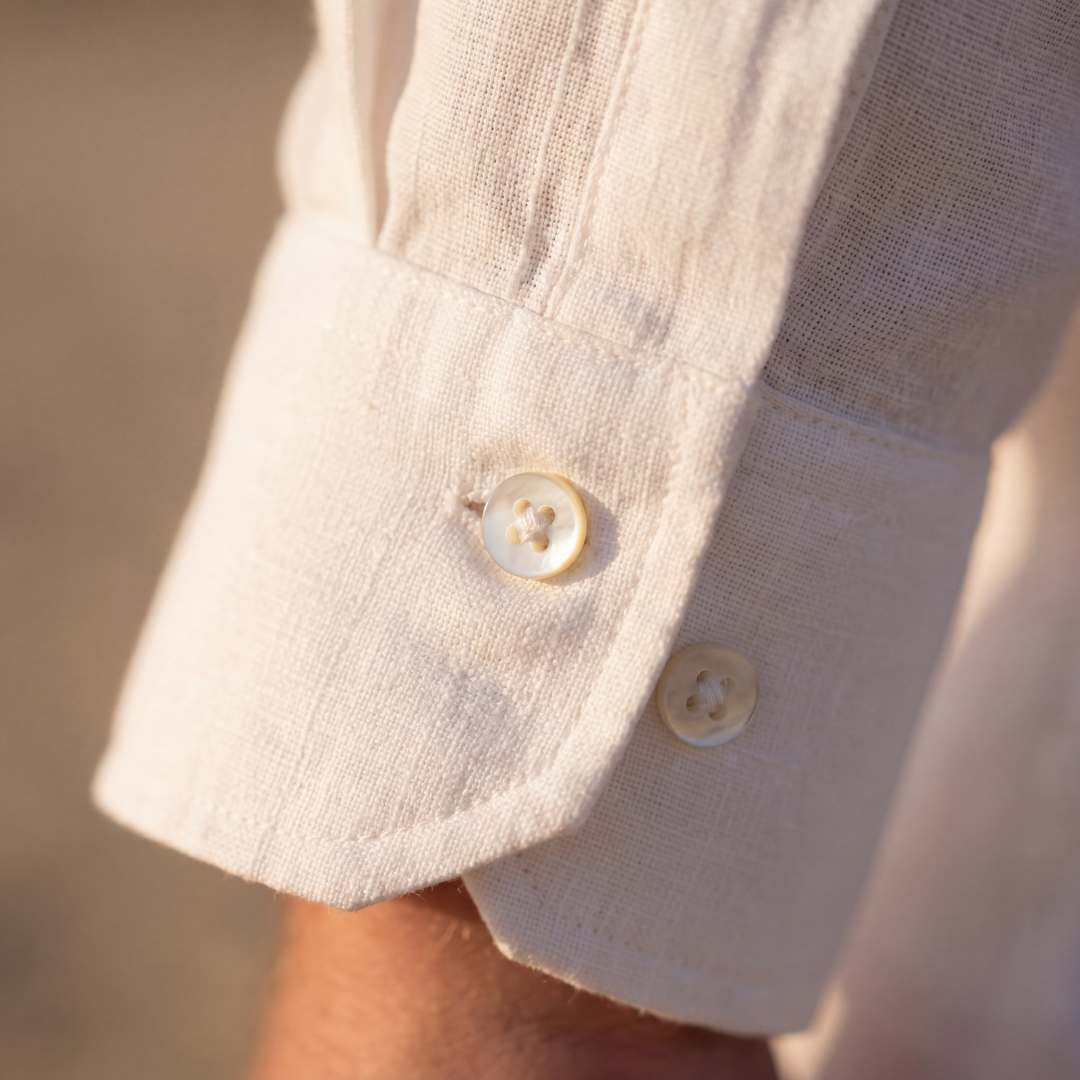 Linen Shirt Men Long Sleeves Casual Summer