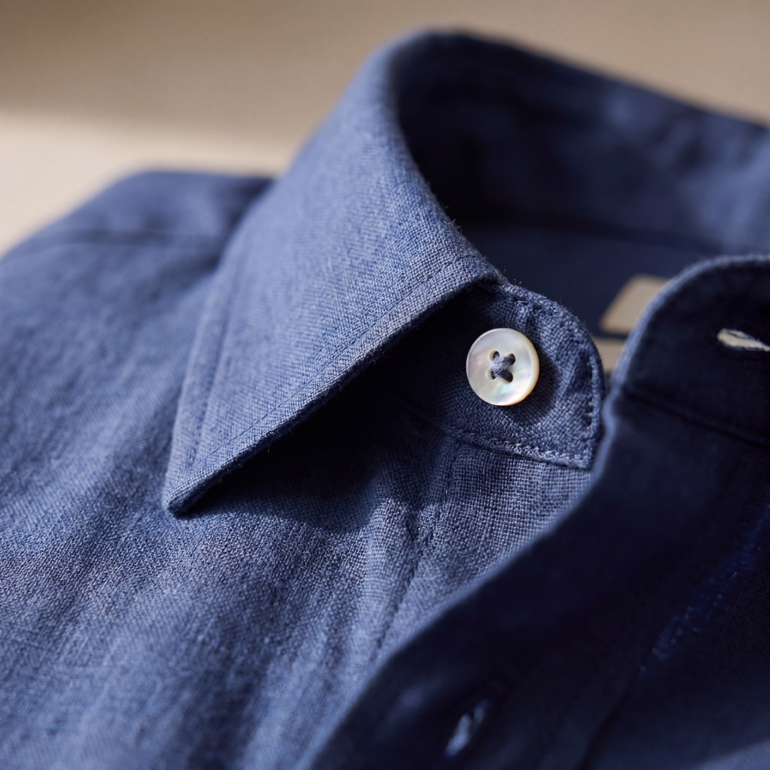 Linen Shirt Men Long Sleeves Casual Summer