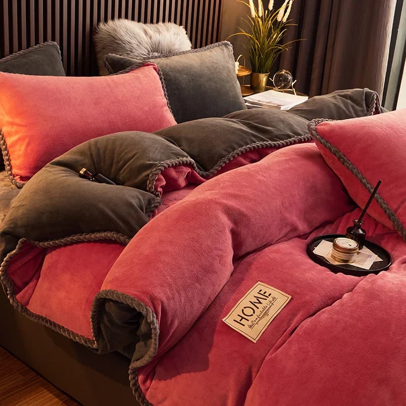 Luxurious Velvet Duvet Cover Set Soft Plush Bedding Comfort