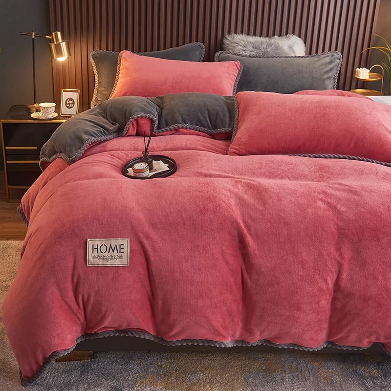 Luxurious Velvet Duvet Cover Set Soft Plush Bedding Comfort