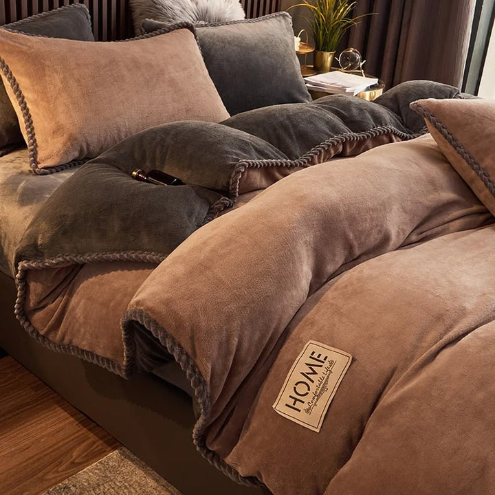 Luxurious Velvet Duvet Cover Set Soft Plush Bedding Comfort