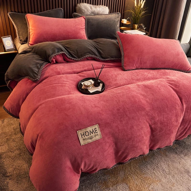 Luxurious Velvet Duvet Cover Set Soft Plush Bedding Comfort