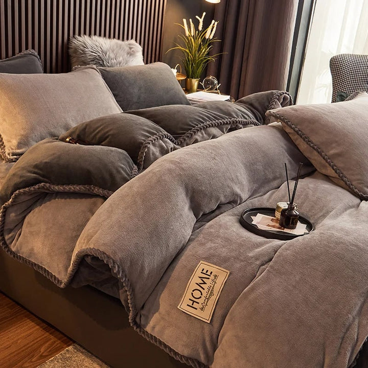 Luxurious Velvet Duvet Cover Set Soft Plush Bedding Comfort