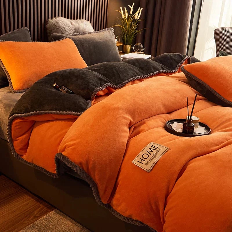Luxurious Velvet Duvet Cover Set Soft Plush Bedding Comfort