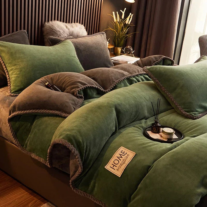 Luxurious Velvet Duvet Cover Set Soft Plush Bedding Comfort